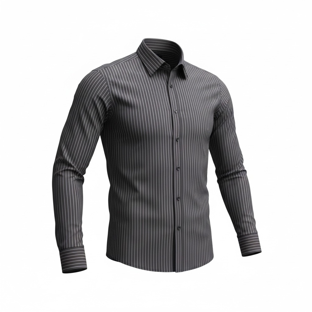 Hugo Boss Charcoal Striped Dress Shirt